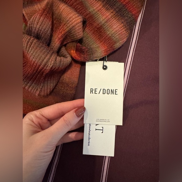 RE/DONE Crewneck Cardi in Fire Combo - Picture 5 of 8
